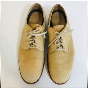 LL Bean Oxford Shoes Beige Leather Suede Vibram 12